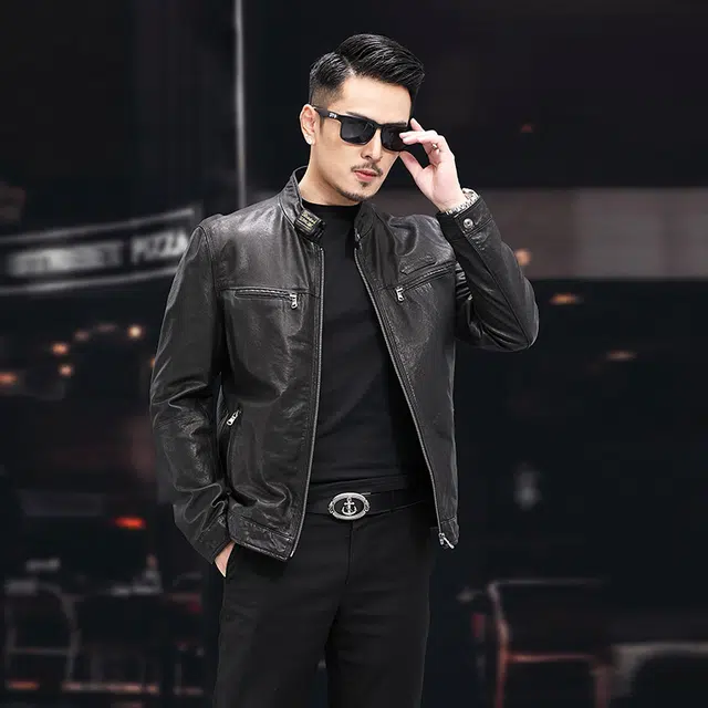 比利斯山羊 潮流时尚休闲大气真皮皮衣 男女同款