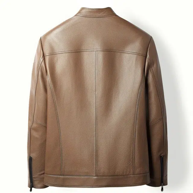 比利斯山羊 小立领时尚简约商务真皮皮衣 男女同款
