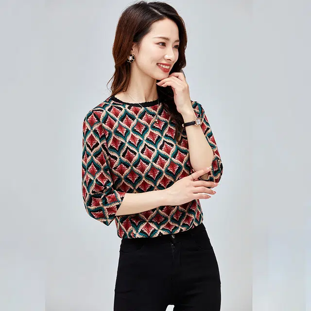 比利斯山羊 衬衣女式上衣休闲中袖打底衬衫 女款