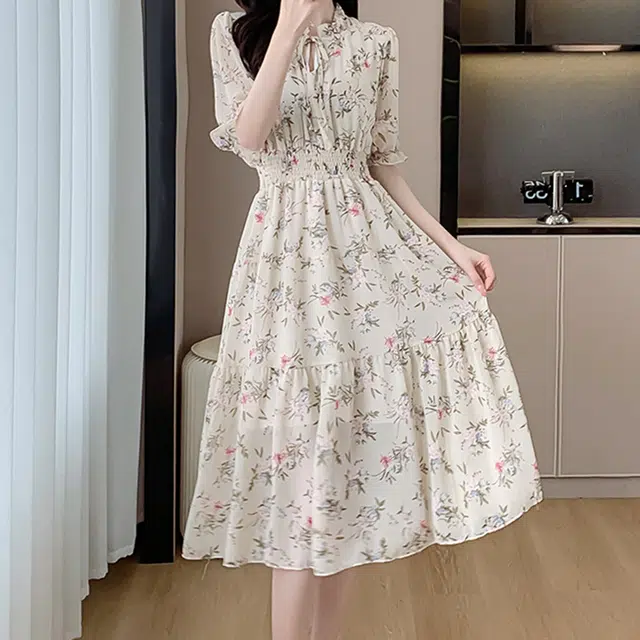 比利斯山羊 时尚休闲简约百搭短袖连衣裙 女款