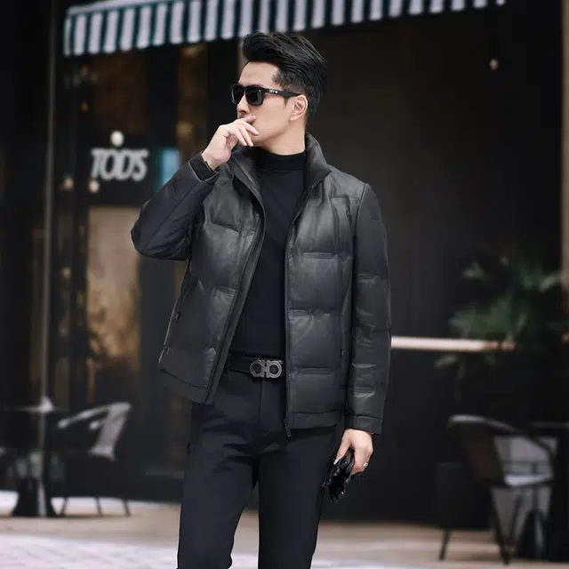 比利斯山羊 雅思特绵羊皮白鸭绒真皮皮衣 男女同款