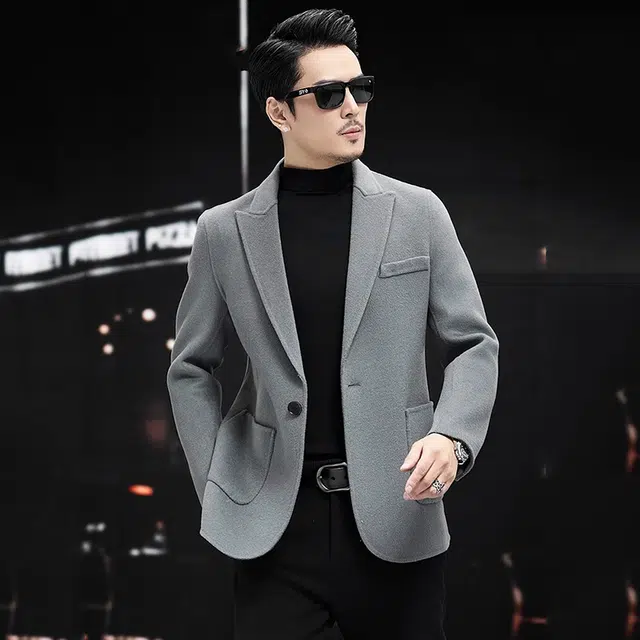 比利斯山羊 时尚休闲简约羊毛大衣外套 男女同款