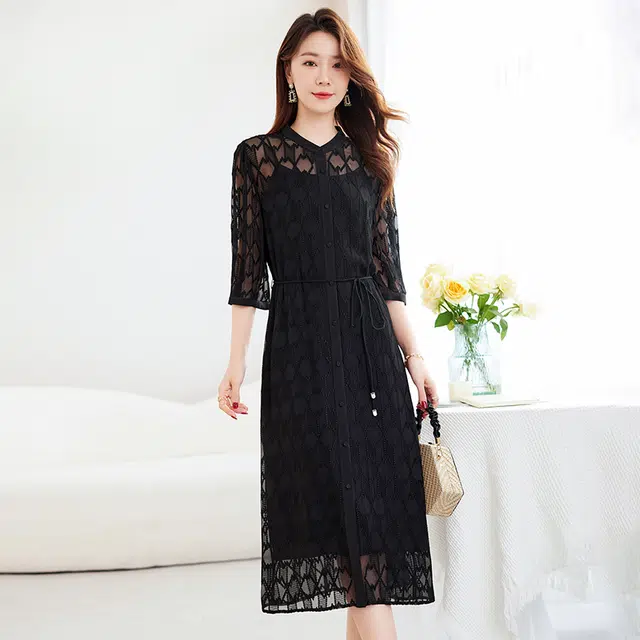 比利斯山羊 气质优雅舒适休闲长袖连衣裙 女款