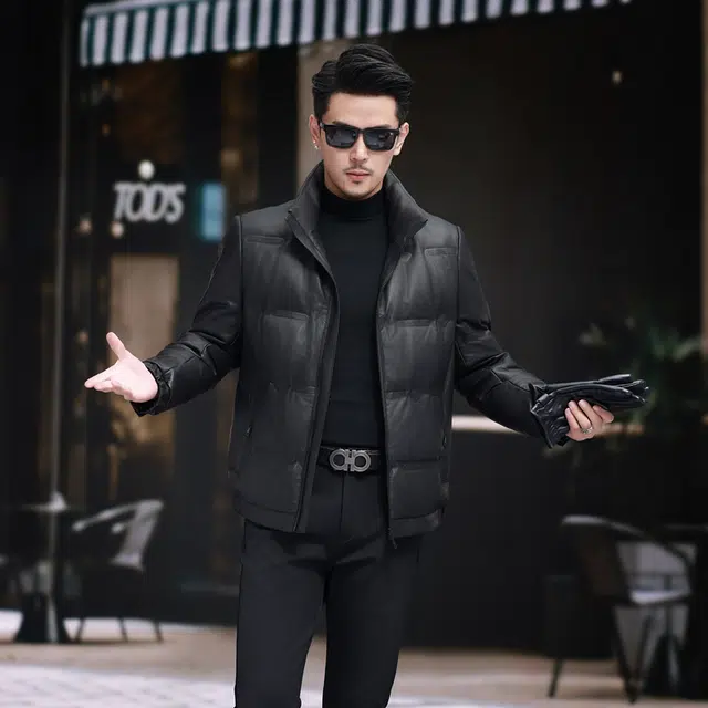 比利斯山羊 雅思特绵羊皮白鸭绒真皮皮衣 男女同款