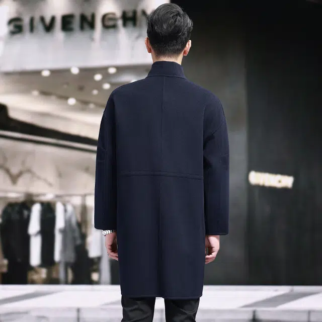 比利斯山羊 时尚小立领大口袋毛呢大衣外套 男女同款