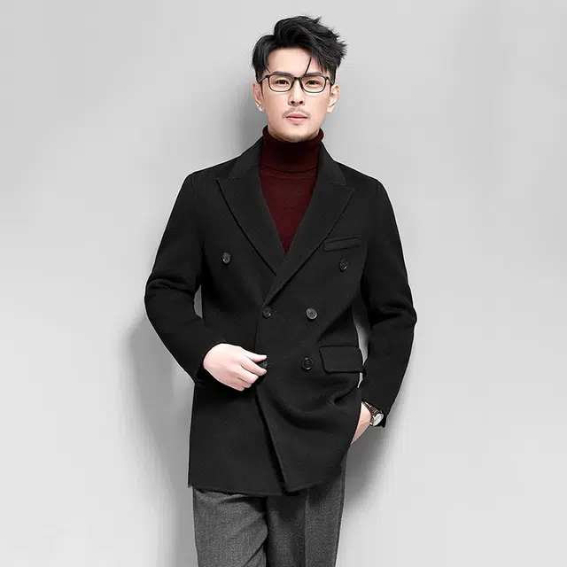 比利斯山羊 时尚休闲纯色舒适羊毛外套 男女同款