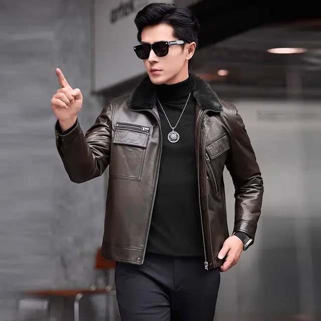 比利斯山羊 时尚休闲大气商务真皮皮衣 男女同款