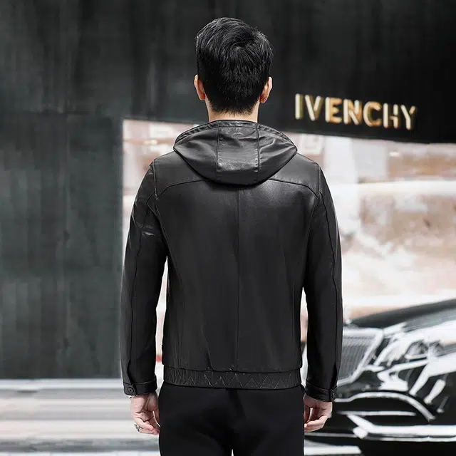 比利斯山羊 时尚连帽(植鞣皮)真皮皮衣 男女同款