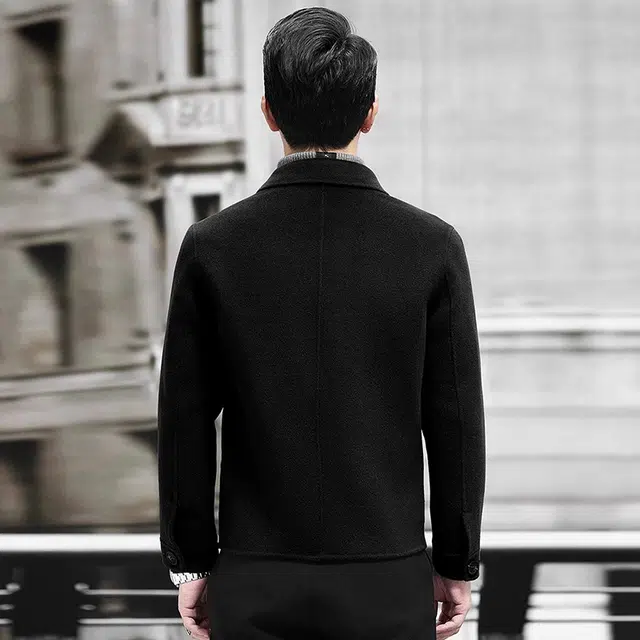 比利斯山羊 男士时尚休闲羊毛大衣外套 男女同款