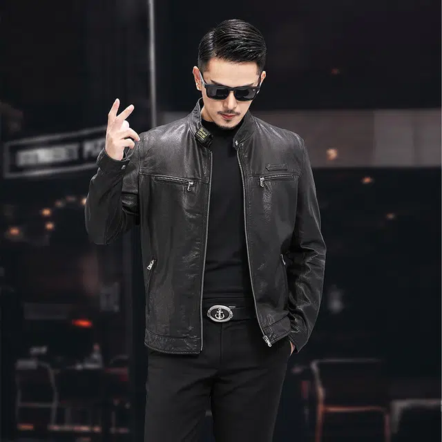 比利斯山羊 潮流时尚休闲大气真皮皮衣 男女同款