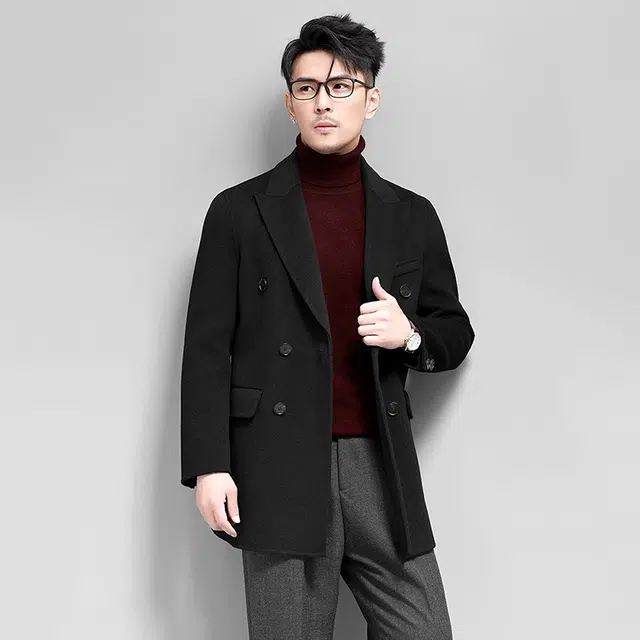 比利斯山羊 时尚休闲纯色舒适羊毛外套 男女同款