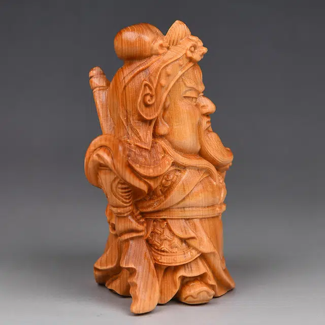 得笙陌 高油密老料太行料武财神雕像雕刻#好运 崖柏 摆件 男女同款情侣款