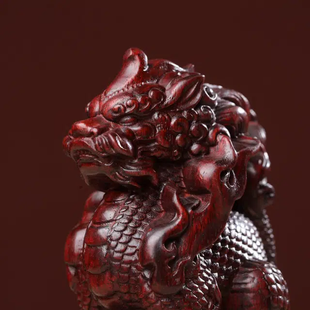 得笙陌 麒麟木雕国潮转运车摆木作工艺品 血檀 摆件 男女同款情侣款
