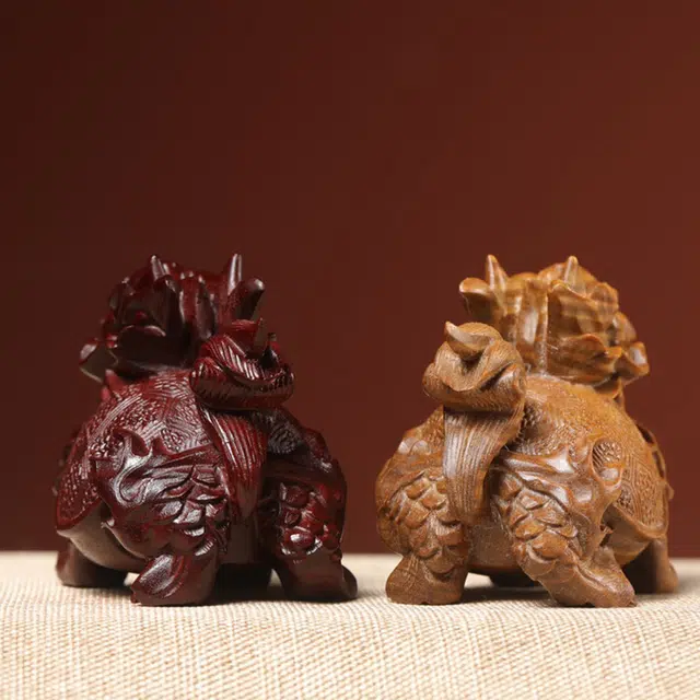 得笙陌 龙龟木雕文玩新中式工艺品 绿檀 摆件 男女同款情侣款