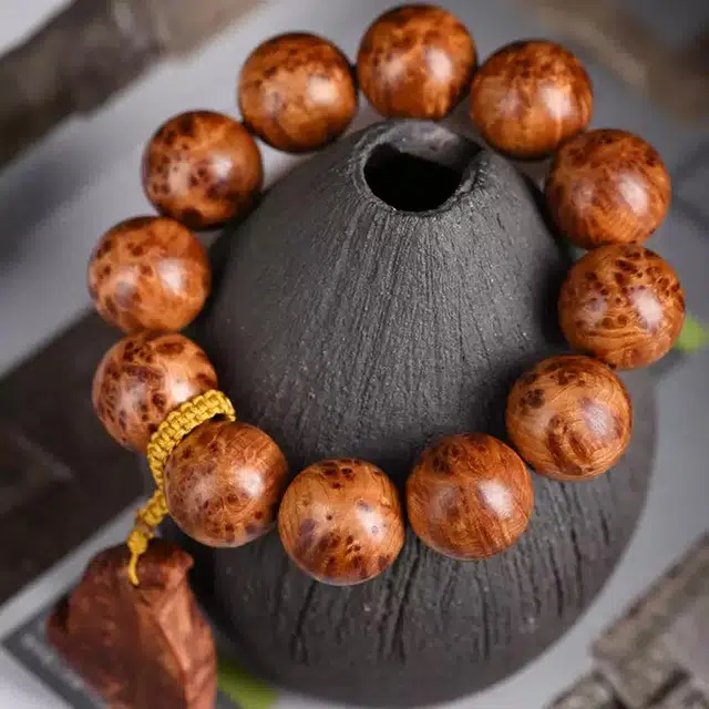 得笙陌 爆满瘤疤雀眼老料高油性收藏品文玩佛珠 崖柏 木作手串 男女同款情侣款