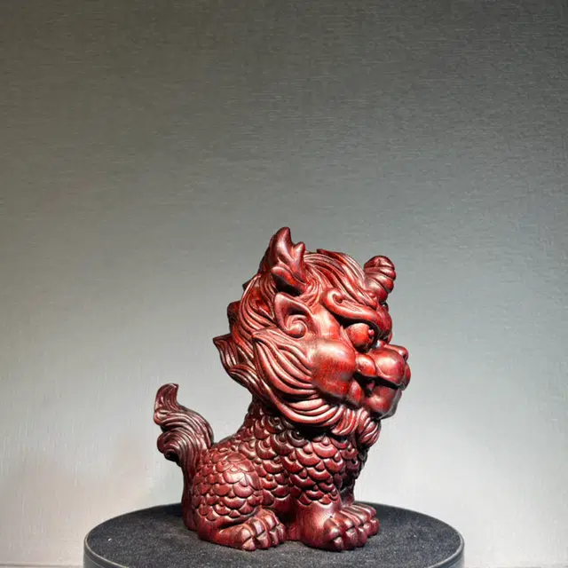 得笙陌 神兽麒麟木雕转运工艺品#好运 血檀 木作摆件 男女同款情侣款