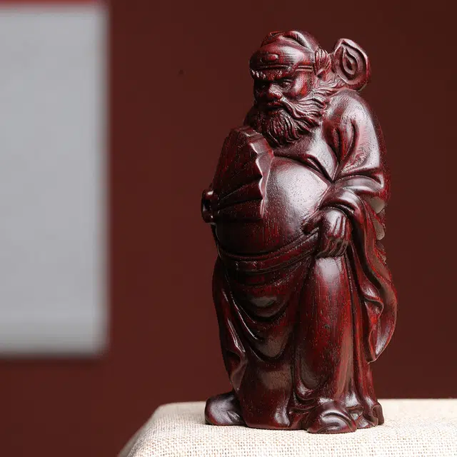 得笙陌 钟馗木雕工艺品文玩手把件国潮好运 血檀 摆件 男女同款情侣款