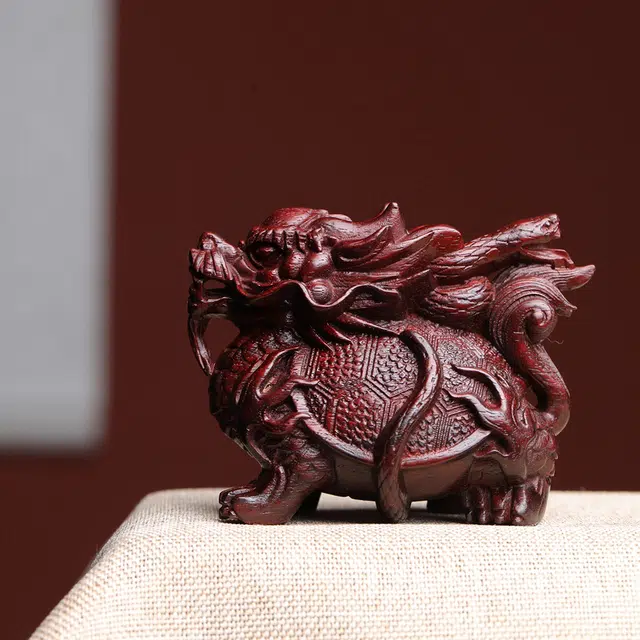 得笙陌 玄武龙龟木雕文玩转运 血檀 摆件 男女同款情侣款
