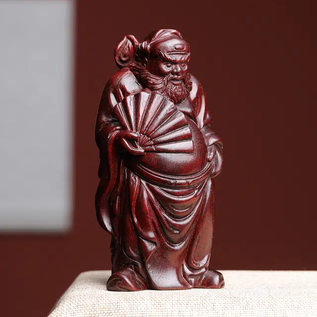 得笙陌 钟馗木雕工艺品文玩手把件国潮好运 血檀 摆件 男女同款情侣款
