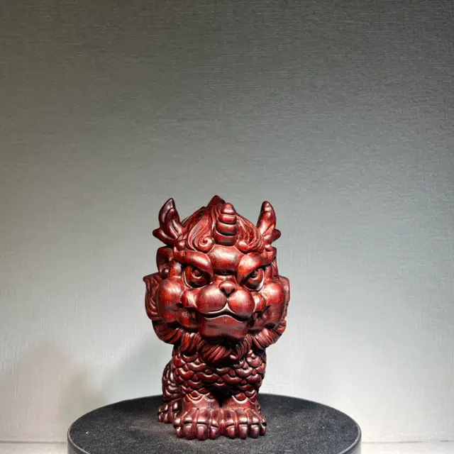 得笙陌 神兽麒麟木雕转运工艺品#好运 血檀 木作摆件 男女同款情侣款
