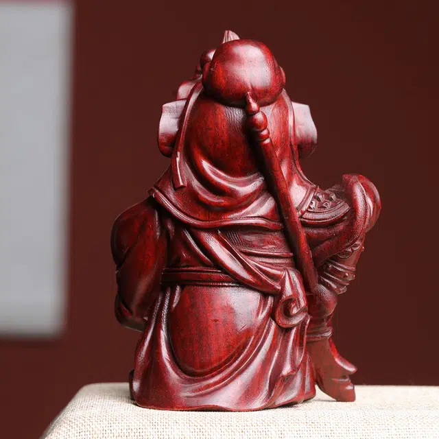 得笙陌 关公义薄云天忠义招财木雕国潮好运 血檀 摆件 男女同款情侣款