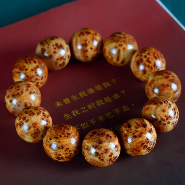 得笙陌 太行山佛珠转运珠雀眼瘤疤文玩陈化老料高油密爆满瘤疤新中式念珠 崖柏 木作手串 男女同款情侣款