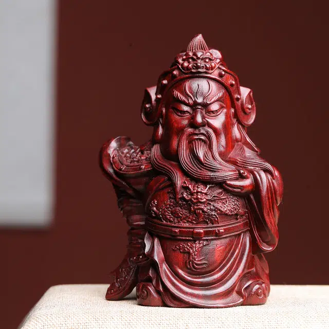 得笙陌 关公义薄云天忠义招财木雕国潮好运 血檀 摆件 男女同款情侣款
