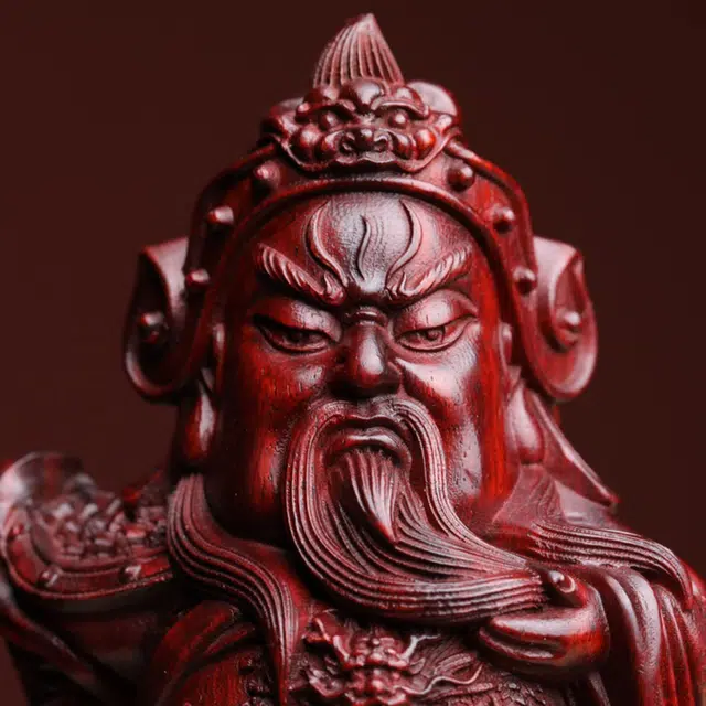 得笙陌 关公义薄云天忠义招财木雕国潮好运 血檀 摆件 男女同款情侣款