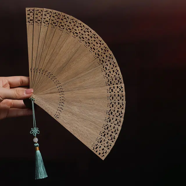 得笙陌 小雏菊（苏扇）国风#新中式复古手持扇 楠木 扇子 男女同款情侣款
