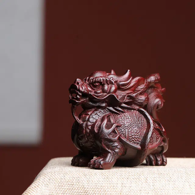 得笙陌 玄武龙龟木雕文玩转运 血檀 摆件 男女同款情侣款