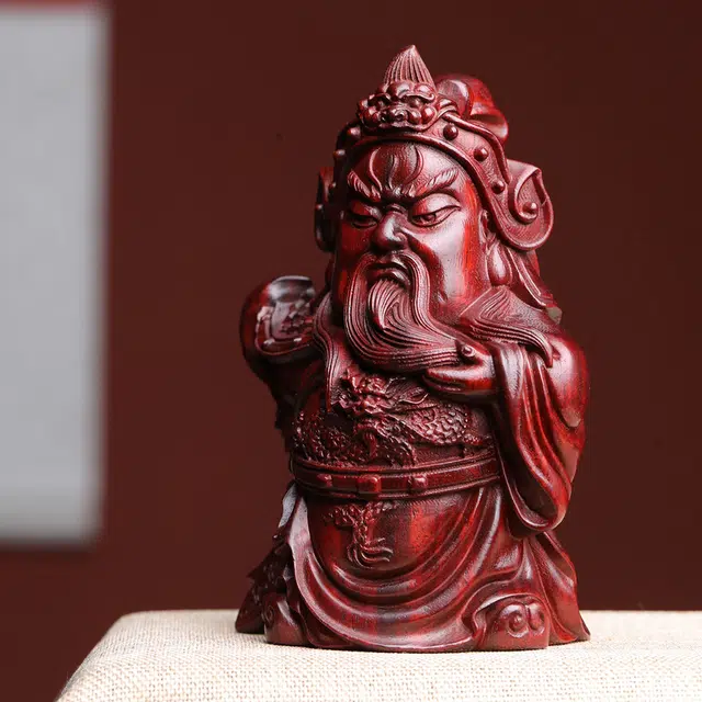 得笙陌 关公义薄云天忠义招财木雕国潮好运 血檀 摆件 男女同款情侣款