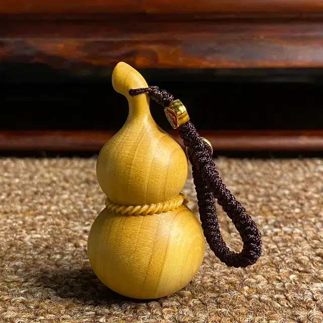 得笙陌 葫芦钥匙扣新中式福禄招财转运挂饰 黄杨木 挂件 男女同款情侣款