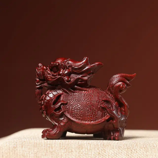 得笙陌 龙龟木雕文玩新中式工艺品 绿檀 摆件 男女同款情侣款