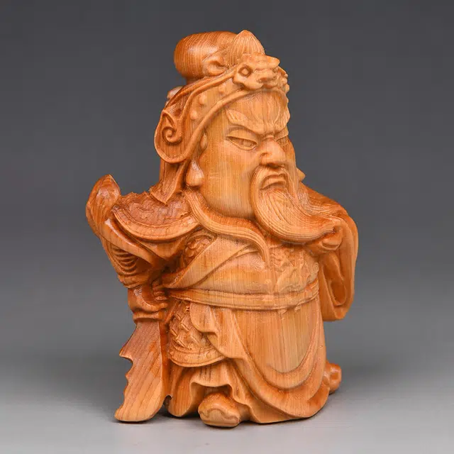 得笙陌 高油密老料太行料武财神雕像雕刻#好运 崖柏 摆件 男女同款情侣款