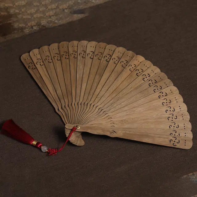 得笙陌 回纹（苏扇） 楠木 木作扇子 男女同款情侣款