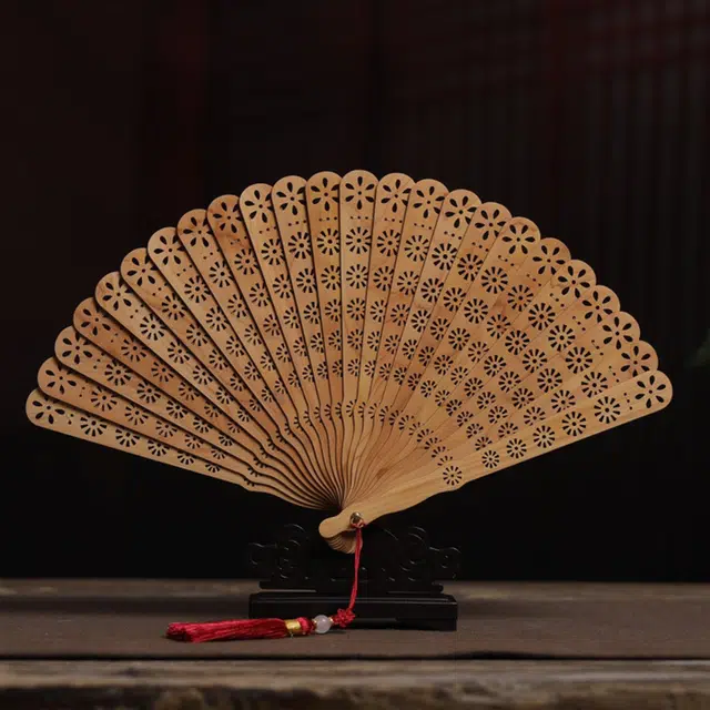 得笙陌 繁花似锦（苏扇）国潮新中式古典手工扇优雅高级感 崖柏 扇子 男女同款情侣款