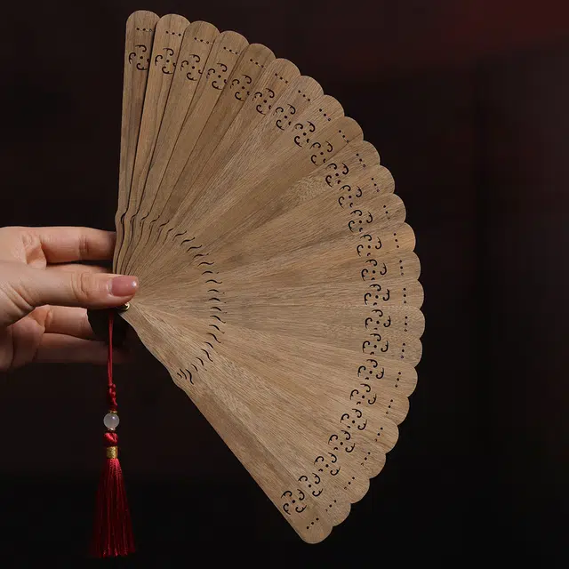 得笙陌 回纹（苏扇） 楠木 木作扇子 男女同款情侣款