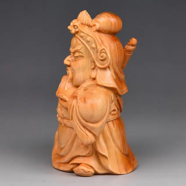 得笙陌 高油密老料太行料武财神雕像雕刻#好运 崖柏 摆件 男女同款情侣款