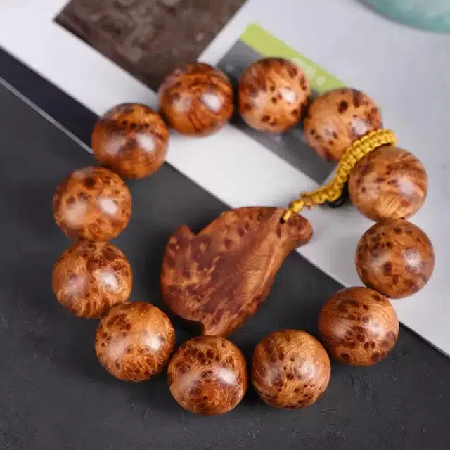 得笙陌 爆满瘤疤雀眼老料高油性收藏品文玩佛珠 崖柏 木作手串 男女同款情侣款