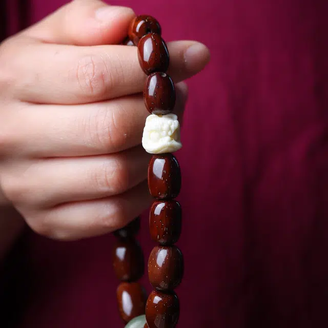 得笙陌 步步莲花流苏款醒狮国风转运好运连连复古文艺范 紫金鼠 手串 男女同款情侣款
