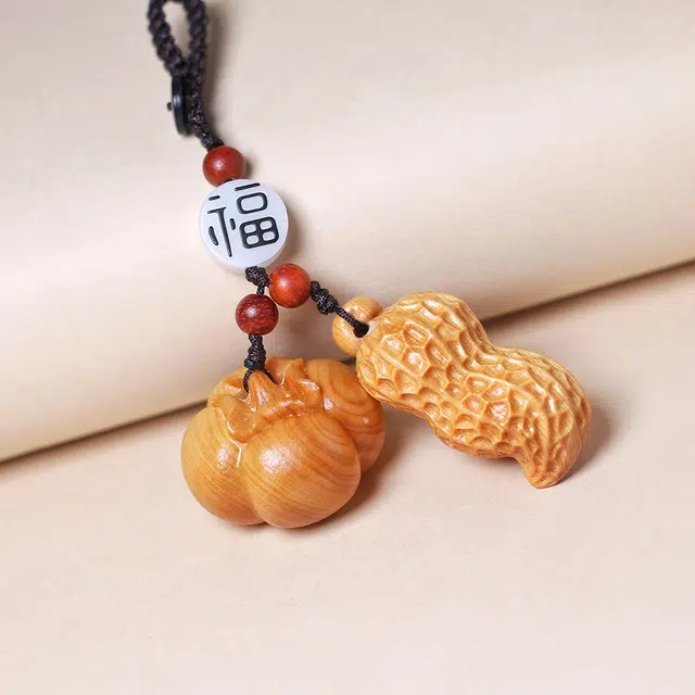 得笙陌 好事发生花生吉祥寓意招财进宝#好运 崖柏 挂件 男女同款情侣款