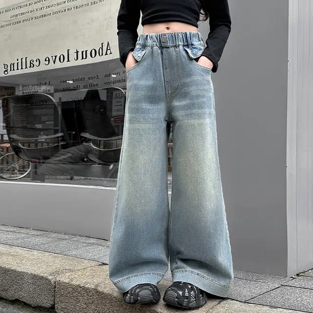 黑恐龙牛仔裤 女孩潮范流行 儿童款