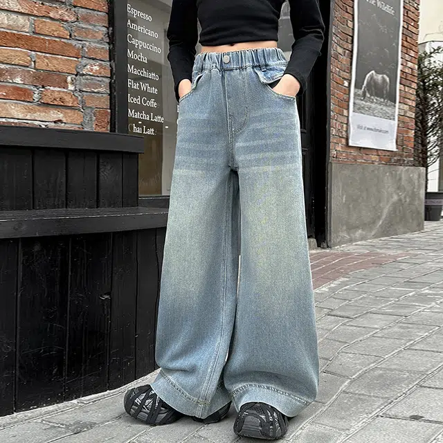 黑恐龙牛仔裤 女孩潮范流行 儿童款