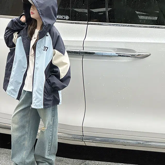 黑恐龙户外服 儿童女大童休闲夹克冲锋