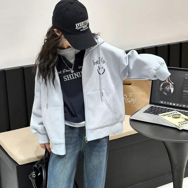 黑恐龙卫衣 独特超好看春秋款拼色连帽宽松型韩版 青少年