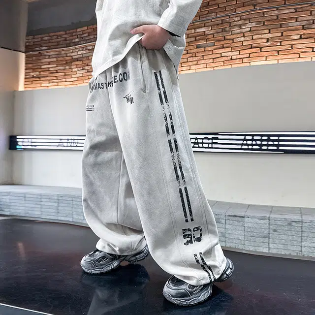 黑恐龙牛仔裤 春秋款中大童春季宽松韩版长裤 青少年