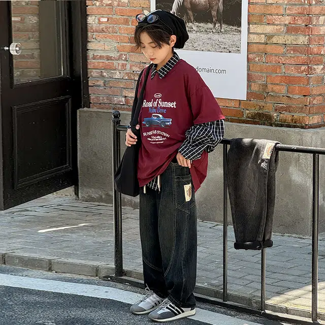 黑恐龙牛仔裤 舒适裤子小学生时髦 儿童款