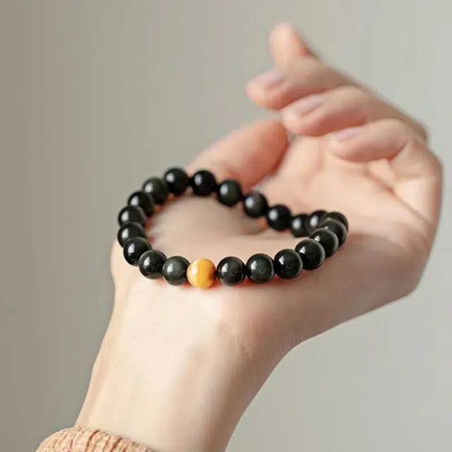 七小匠 国潮新中式 黑曜石 玉石手串 男女同款情侣款