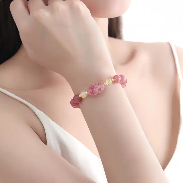 七小匠 新中式 国潮 招财貔貅 水晶 玉石手链 女款