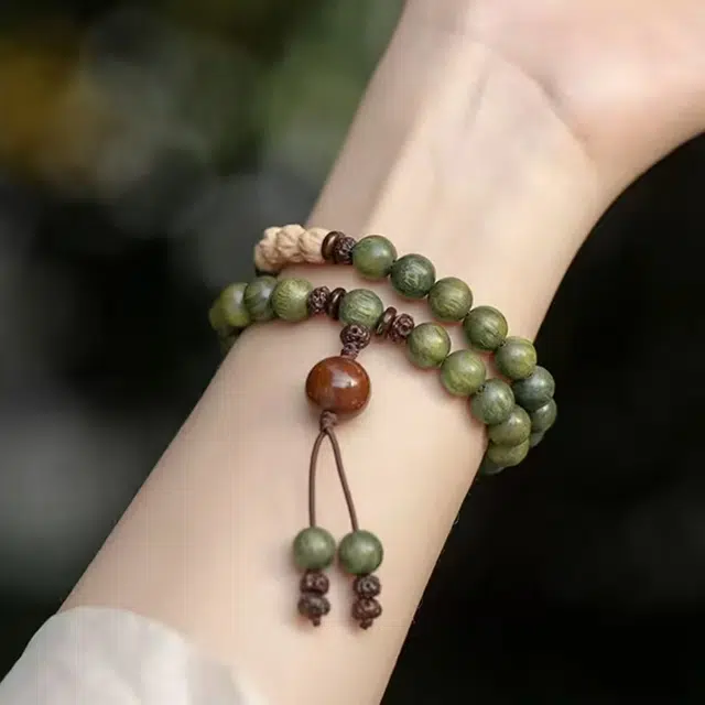 七小匠 国风复古 小众简约 叠戴文玩 菩提 木作手串 男女同款情侣款 绿檀
